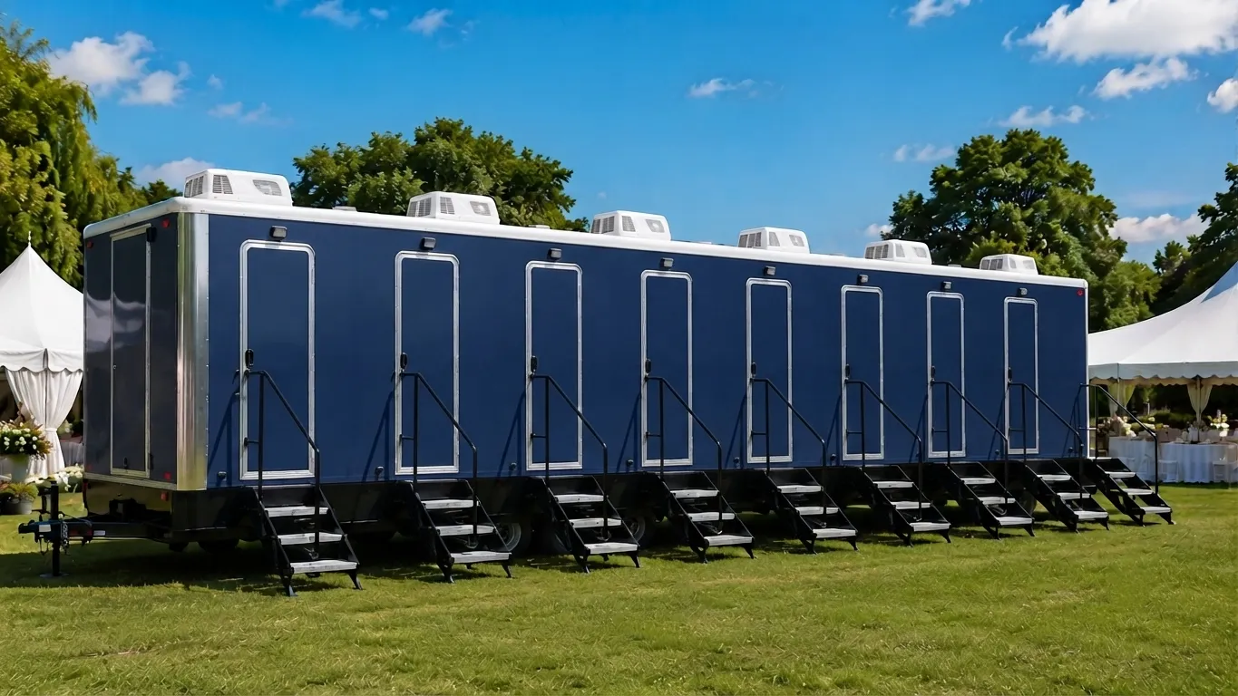 8 stall restroom trailer from our Wyoming fleet